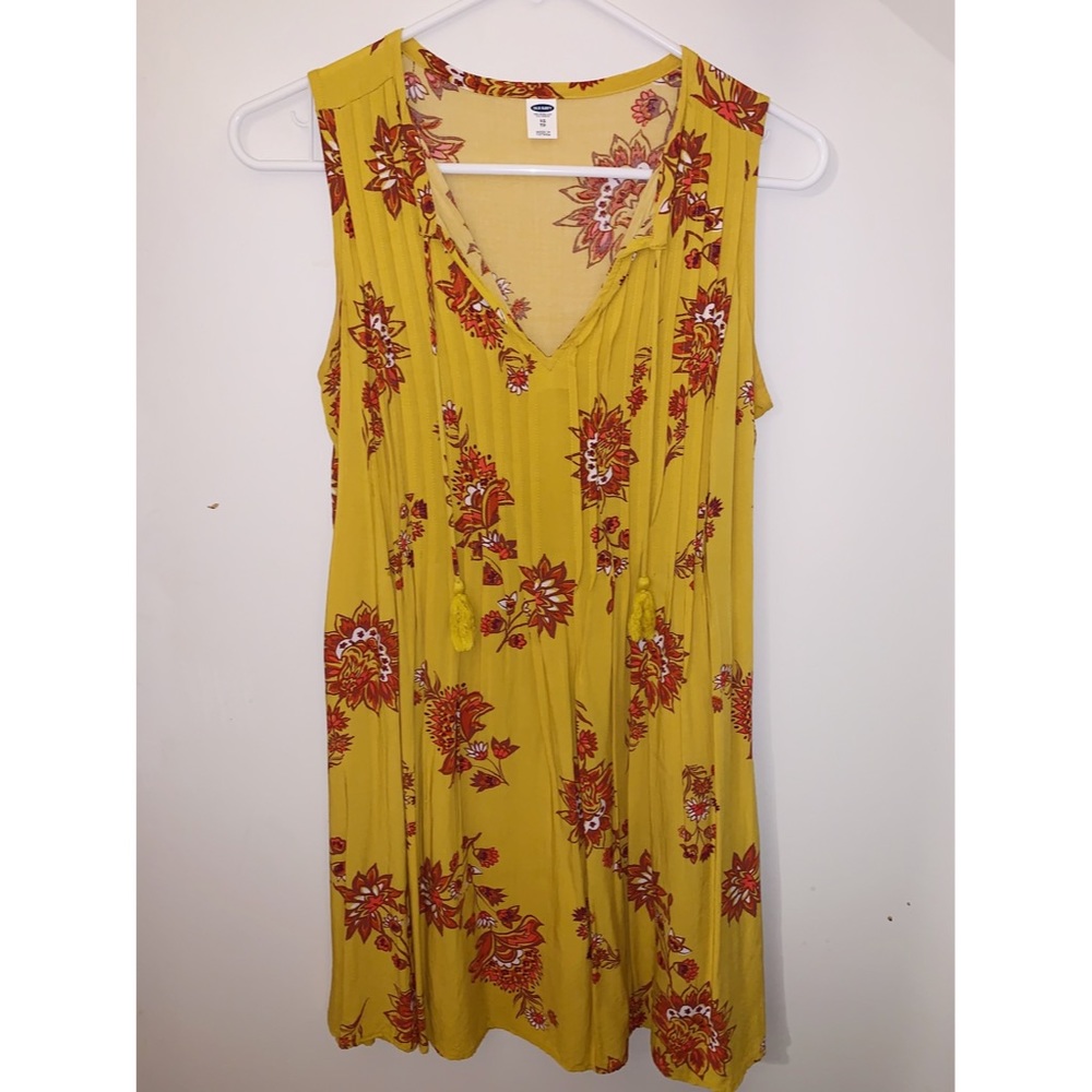 sun dress in mustard